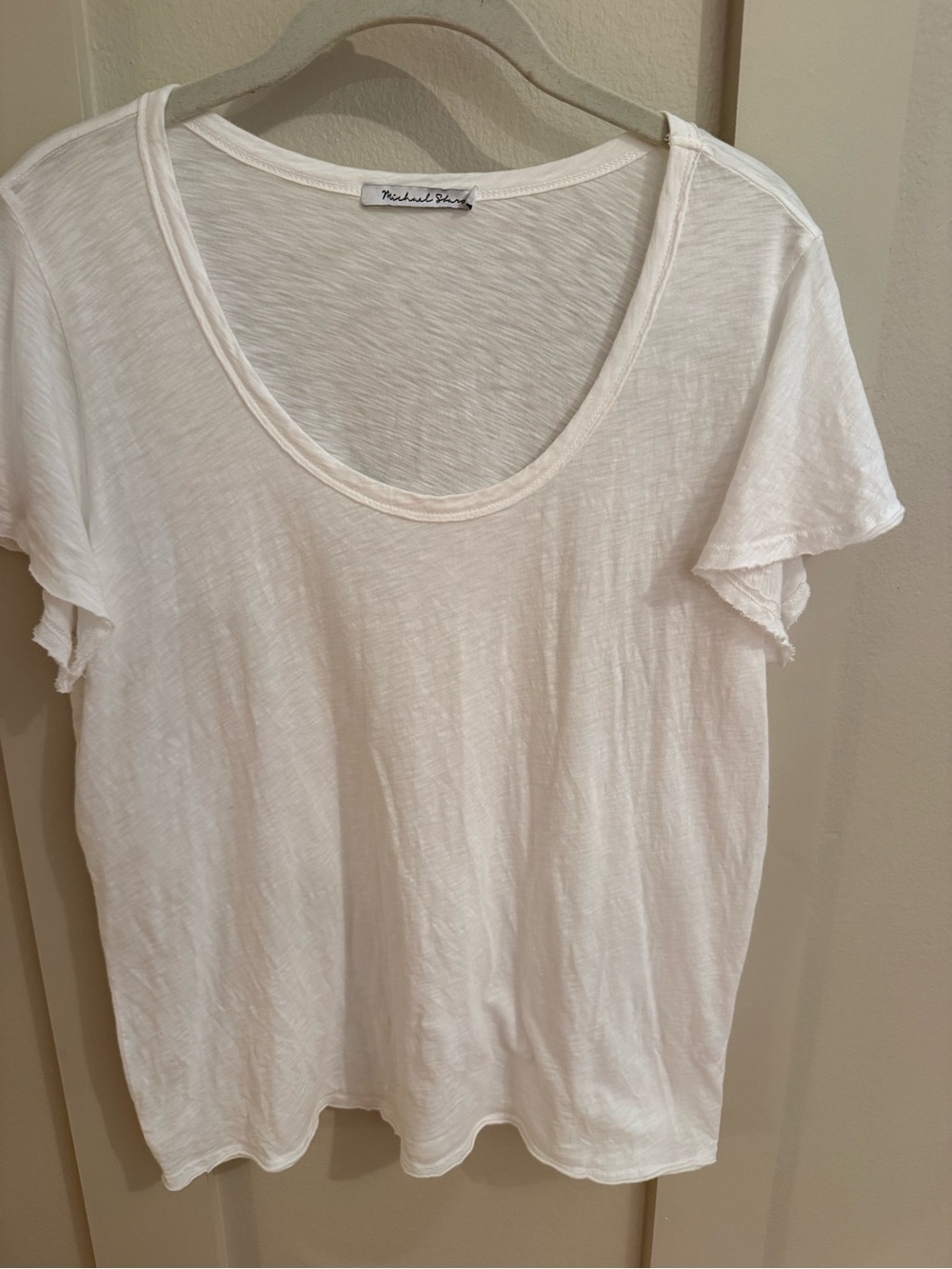 Michael Stars White Scoop Neck Short Sleeve Tee